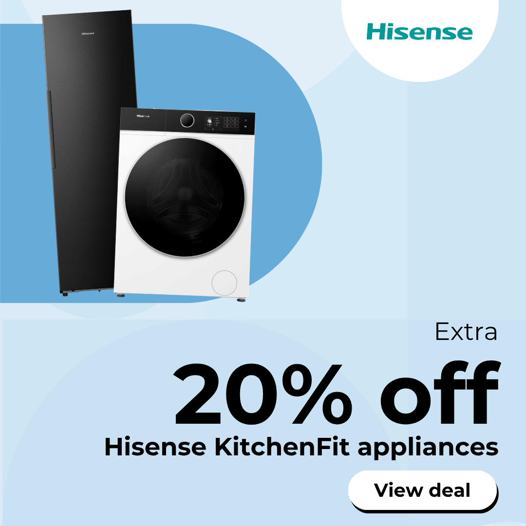 Up to an extra 20% off selected Hisense appliances